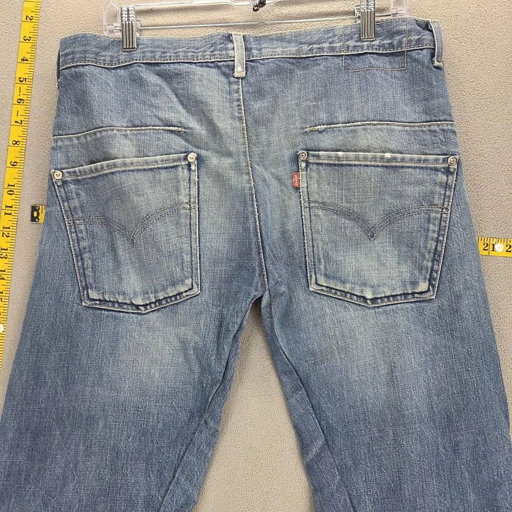 VTG Levis Engineered Jeans Mens Blue Twisted Button Fly Medium Wash Fits 34x30